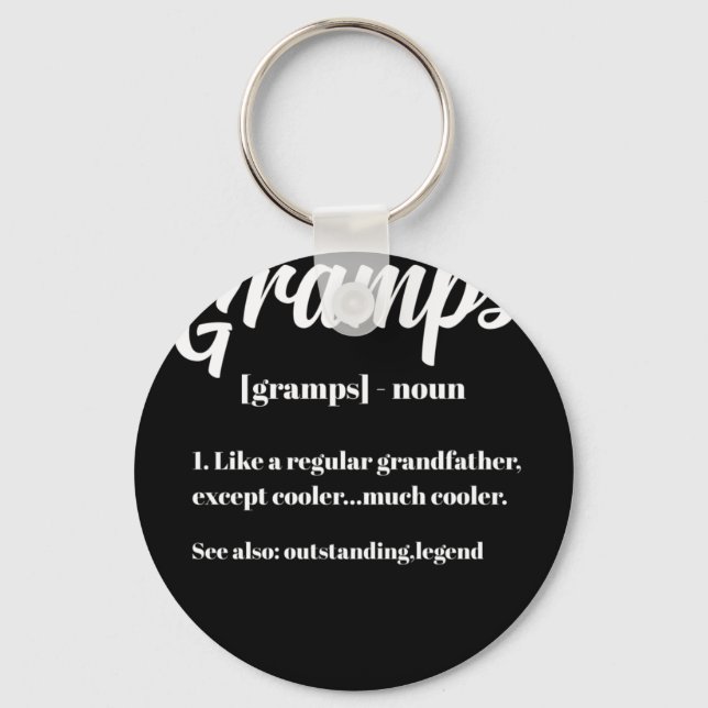 Grandpa Gift for Gramps Definition Fathers Day Keychain (Front)
