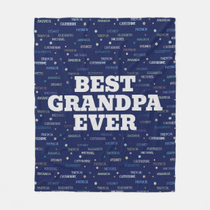 Grandpa Gift Grandchildren 5-7 Names Fleece Blanket