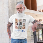 Grandpa Gift | Love You Papa Photo T-Shirt<br><div class="desc">Personalized grandfather photo t-shirt featuring a 9 picture collage template for you to customize,  the saying "love you grandpa",  and the names of the grandchildren. Photo tip: Crop your photos into squares before uploading ensuring subject is in the centre for best results.</div>