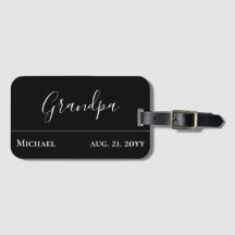 Grandpa Gift- Modern Jet Black Personalized