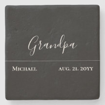 Grandpa Gift- Modern Jet Black Personalized