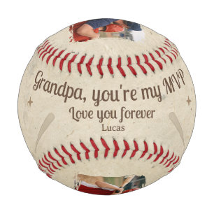 Grandpa Gift You’re My MVP Photo Keepsake Baseball