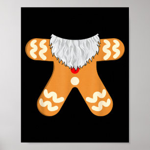 Grandpa Gingerbread Man Costume Matching Christmas Poster