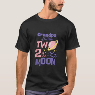 Grandpa Girl TWO 2 Moon Space Astronaut Pastel 2nd T-Shirt
