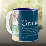 Grandpa, Grandad, Papa Definition 4 Photo Collage Two-Tone Coffee Mug<br><div class="desc">Personalise for your special grandpa,  grandad,  papa or pops to create a unique gift. A perfect way to show him how amazing he is every day. You can even customise the background to their favourite colour. Designed by Thisisnotme©</div>
