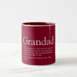 Grandpa Grandad Papa Definition Fun Burgundy Two-Tone Coffee Mug<br><div class="desc">Personalise for your special grandpa,  grandad,  grandfather,  papa or pops to create a unique gift for Farther's day,  birthdays,  Christmas or any day you want to show how much he means to you. A perfect way to show him how amazing he is every day. Designed by Thisisnotme©</div>