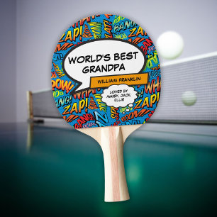 Grandpa Grandad Pops Funny Modern Cool Ping Pong Paddle