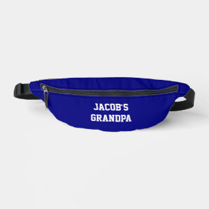 Grandpa Grandchild Name Father's Day Text Blue Fanny Pack