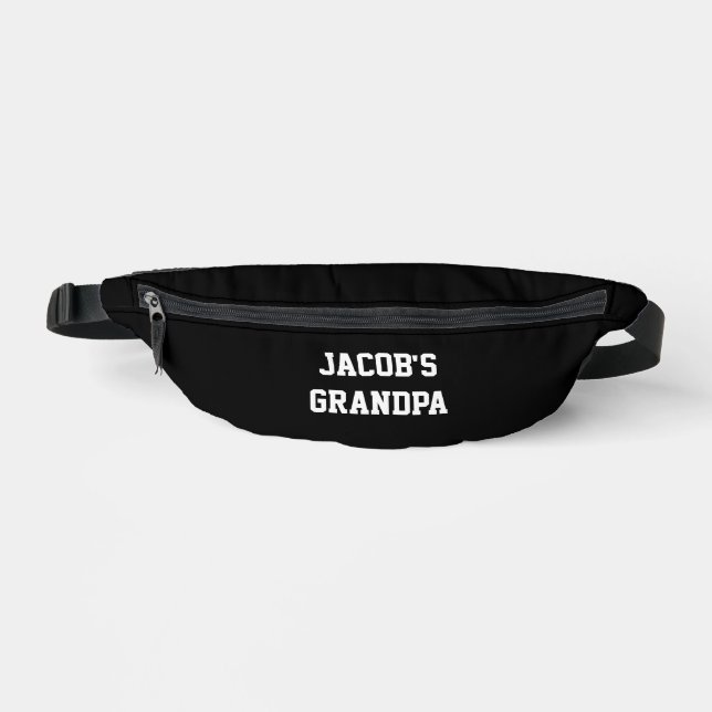 Grandpa Grandchild Name Father's Day Text Template Fanny Pack (Front)
