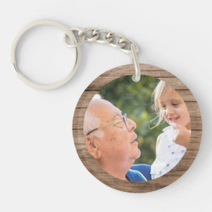 Grandpa Grandchildren Create your own Photo wood Keychain