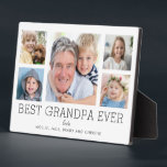 Grandpa Grandfather Grandchildren Photo Collage Plaque<br><div class="desc">Simple and clean design lets your family photos shine on this Best Grandpa Ever plaque. A large photograph in the centre with two smaller photos on either side let you insert your own photos easily. Best Grandpa Ever is written below in a modern font. Two lines below let you complete...</div>