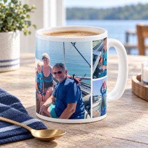 Grandpa Grandkids Photo Collage Wrap Coffee Mug