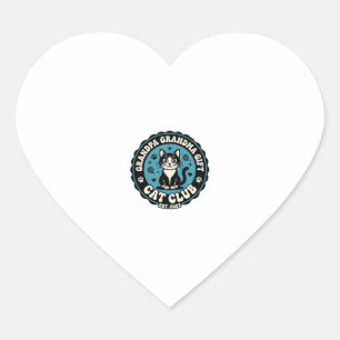 Grandpa Grandma Cat Gift Pet Lover Shirt Art - Gra Heart Sticker