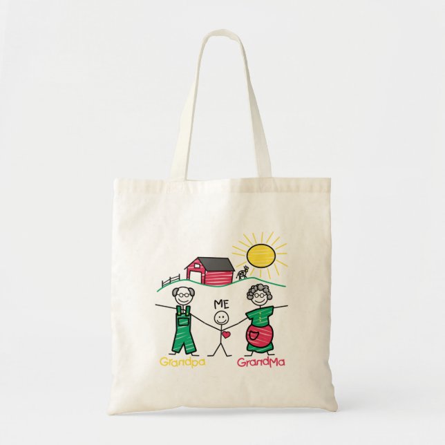 Grandpa Grandma & Me Tote Bag (Front)