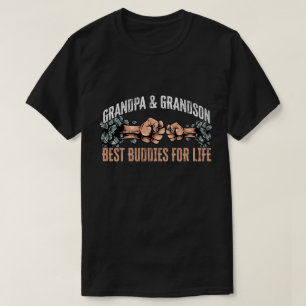 Grandpa Grandson best buddies life word art T-Shirt
