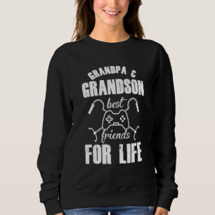 Grandpa Grandson Granddad Gamer Gaming Console Com Sweatshirt