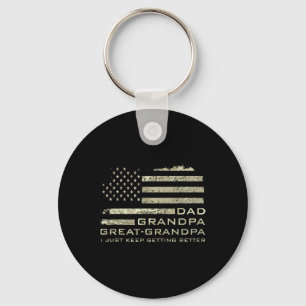 Grandpa Great Grandpa Fathers Day Grandkids Keychain