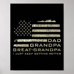 Grandpa Great Grandpa Fathers Day Grandkids Poster