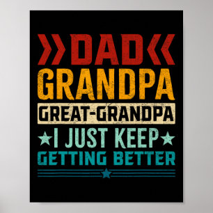 Grandpa Great Grandpa Fathers Day Poster