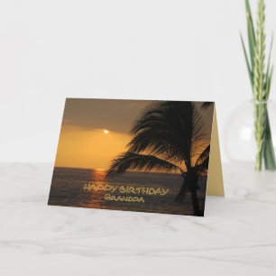 Grandpa Happy Birthday Tropical Sunset Card