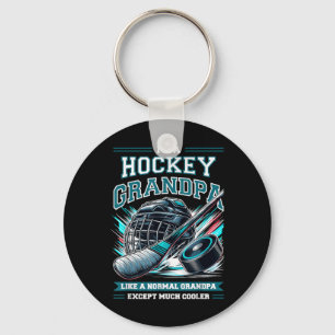 Grandpa Hockey Player Ice Hockey Field Hockey Gran Keychain