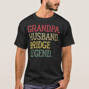 Grandpa Husband Bridge Legend Vintage Bridge Game T-Shirt
