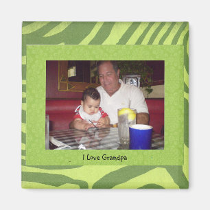 Grandpa: "I Love Grandpa" Photo Frame Magnet