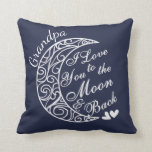 Grandpa, I Love U to the Moon & Back Personalized Throw Pillow<br><div class="desc">Let your dad, grandpa, uncle, or husband, boyfriend know how much they mean to you with our Love You to the Moon & Back Loving Hearts Personalized / Any Colour Throw Pillow. To change the text, use the personalize option. For more extensive text changes such as changes to the font,...</div>