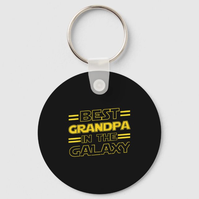 Grandpa In The Galaxy Funny Fathers Day Gift For M Keychain (Front)