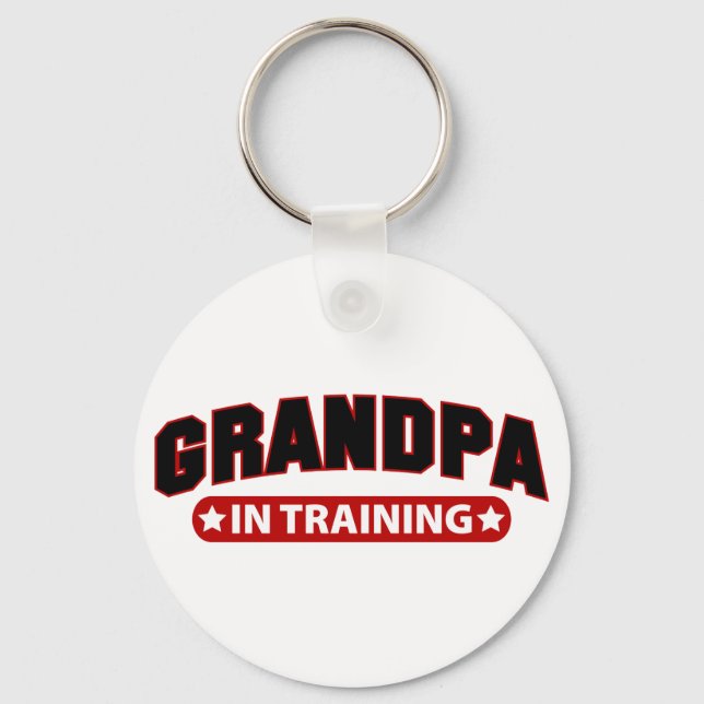 Grandpa In Training Keychain (Front)