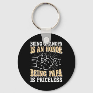 Grandpa Is An Honour Being Papa Is Priceless Dad F Keychain