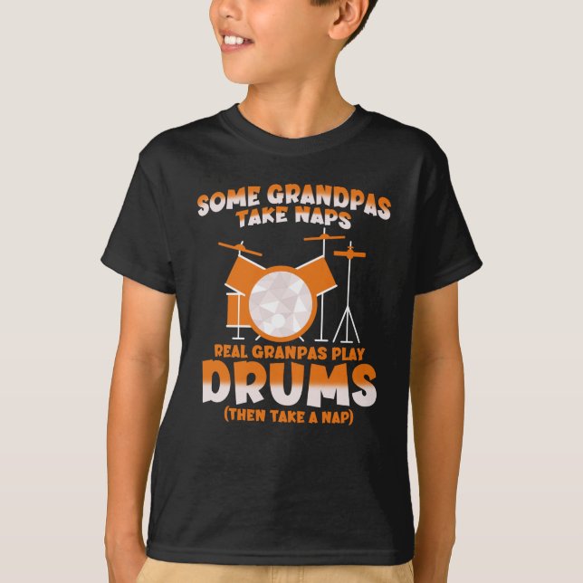 Grandpa is the best drummer with sticks T-Shirt (Front)