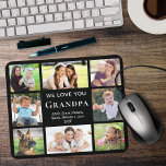 Grandpa Love You Photo Collage Black Mouse Pad<br><div class="desc">Give the best grandpa a custom multi-photo mouse pad that he will enjoy all year. You can personalize with eight photos of grandchildren, children, other family members, pets, etc., customize the expression "We Love You Grandpa" to "I Love You" and whether he is called "Grand Dad, " "Poppop, " "Abuelo,...</div>