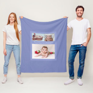Grandpa Loves His Family Photo Collage Soft Cozy Fleece Blanket