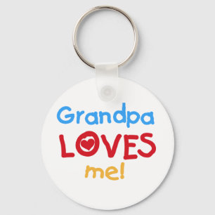 Grandpa Loves Me Tshirts and Gifts Keychain