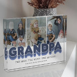 Grandpa Man Myth Legend Photo Block<br><div class="desc">Cute grandfather photo block featuring 3 family pictures for you to replace with your own, the title "grandpa", a personalized saying that reads "the man, the myth, the legend", and the grandkids names.</div>