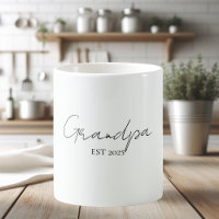 Grandpa minimaliste EST 2025 Mug | Nouveau cadeau 