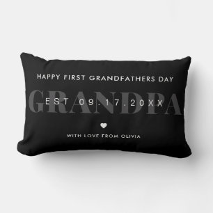 Grandpa Modern Minimalist First Grandfathers Day  Lumbar Pillow