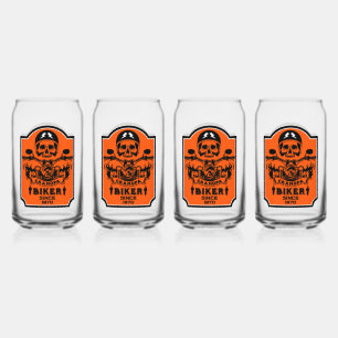 Grandpa Motorbike Rider Can Glass