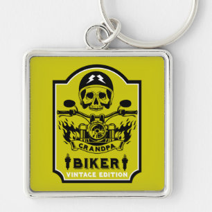 Grandpa Motorbike Rider Keychain
