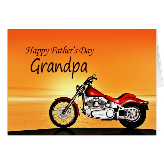 Grandpa, Motorcycle sunset Father's Day card