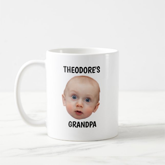 Grandpa Mug Gift, Personalized Baby Face Photo Mug (Left)