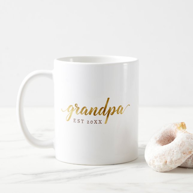Grandpa Mug | Personalized “EST” Baby Announcement (Avec donut)