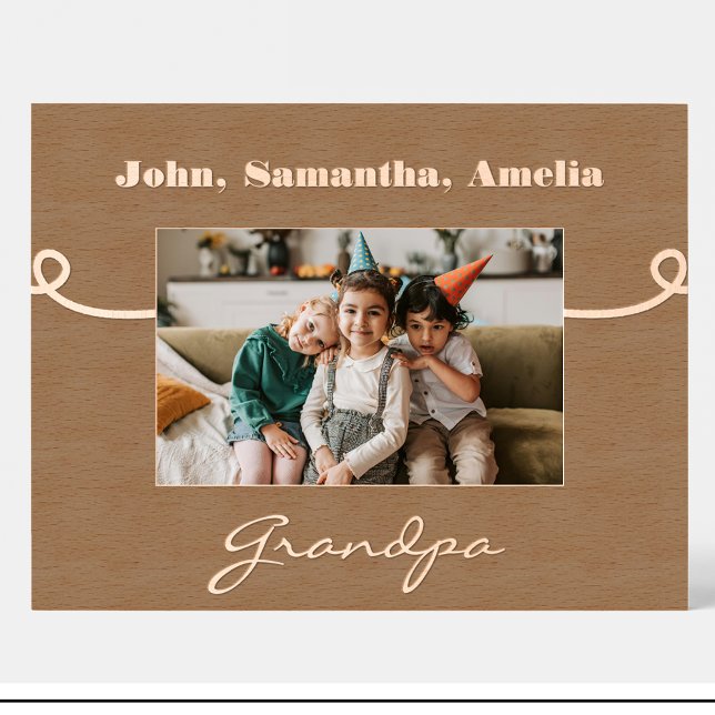 Grandpa Name Personalized wooden picture frame (Creator Uploaded)