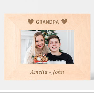 Grandpa Name Personalized wooden picture frame 