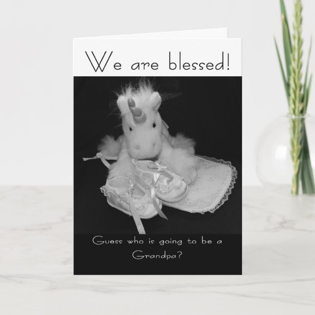 Grandpa new baby we are blessed card (Front)