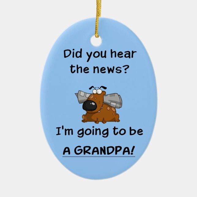 Grandpa News Ceramic Ornament (Front)