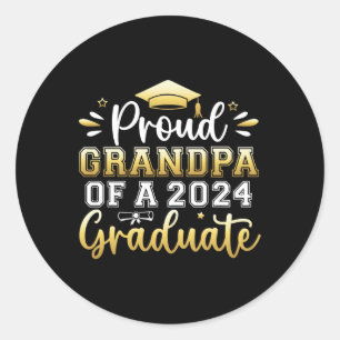 Grandpa Of A 2024 Graduate Senior Graduation Men Classic Round Sticker