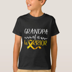 Grandpa Of A Warrior Childhood Cancer Awareness Su T-Shirt