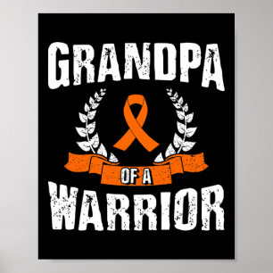 Grandpa Of A Warrior Leukaemia Awareness Poster